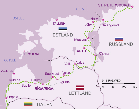 Europaradweg R1 Lettland–Estland–St. Petersburg Europaradweg R1 Lettland–Estland–St. Petersburg