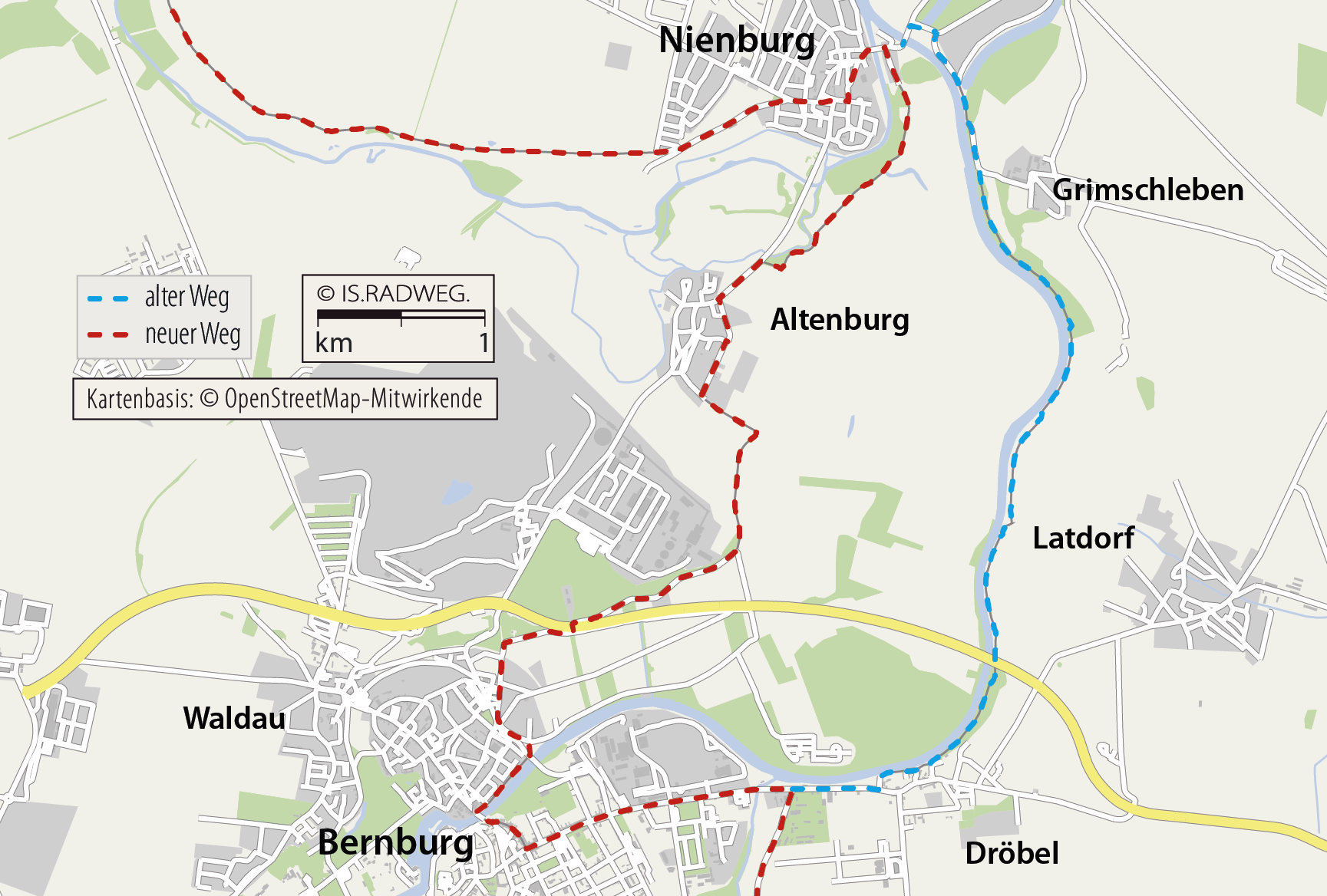 Europaradweg R1 Euroroute - in Deutschland