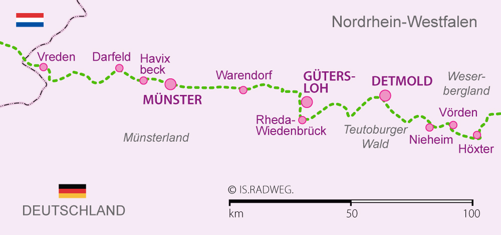 Europaradweg R1 in Deutschland - Nordrhein-Westfalen