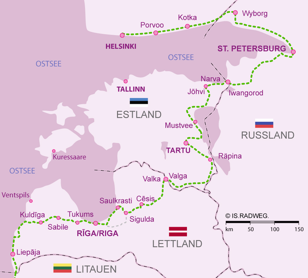 Europaradweg R1 Lettland–Estland–St. Petersburg